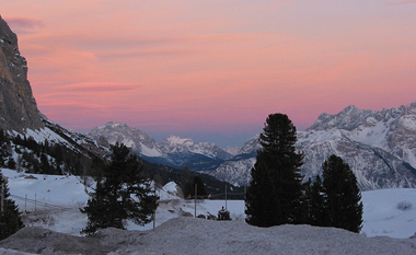 Un tramonto sulle Dolomiti