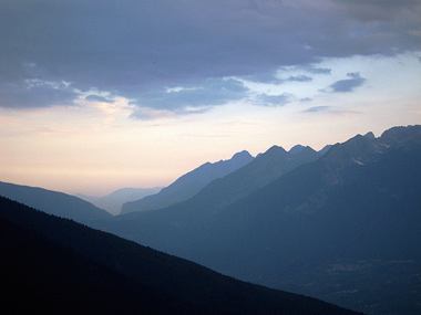 Il tramonto sulle Alpi